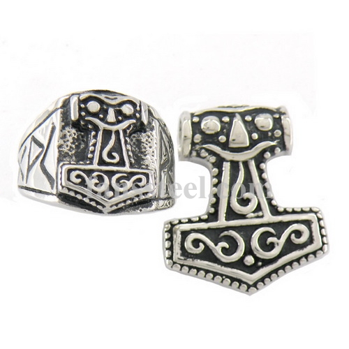 FST00W04 thor hammer Ring and pendant sets - Click Image to Close